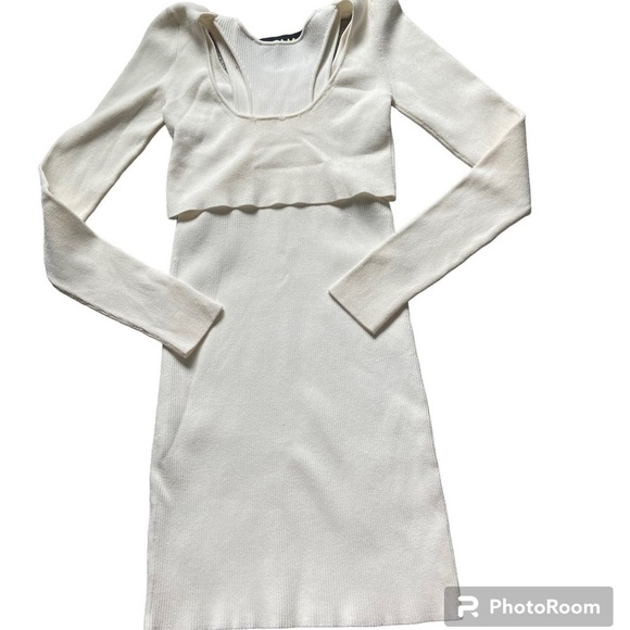 GAUGE81 Khota Knit Double-Layered Dress Sz XS Ivory - Picture 8 of 14